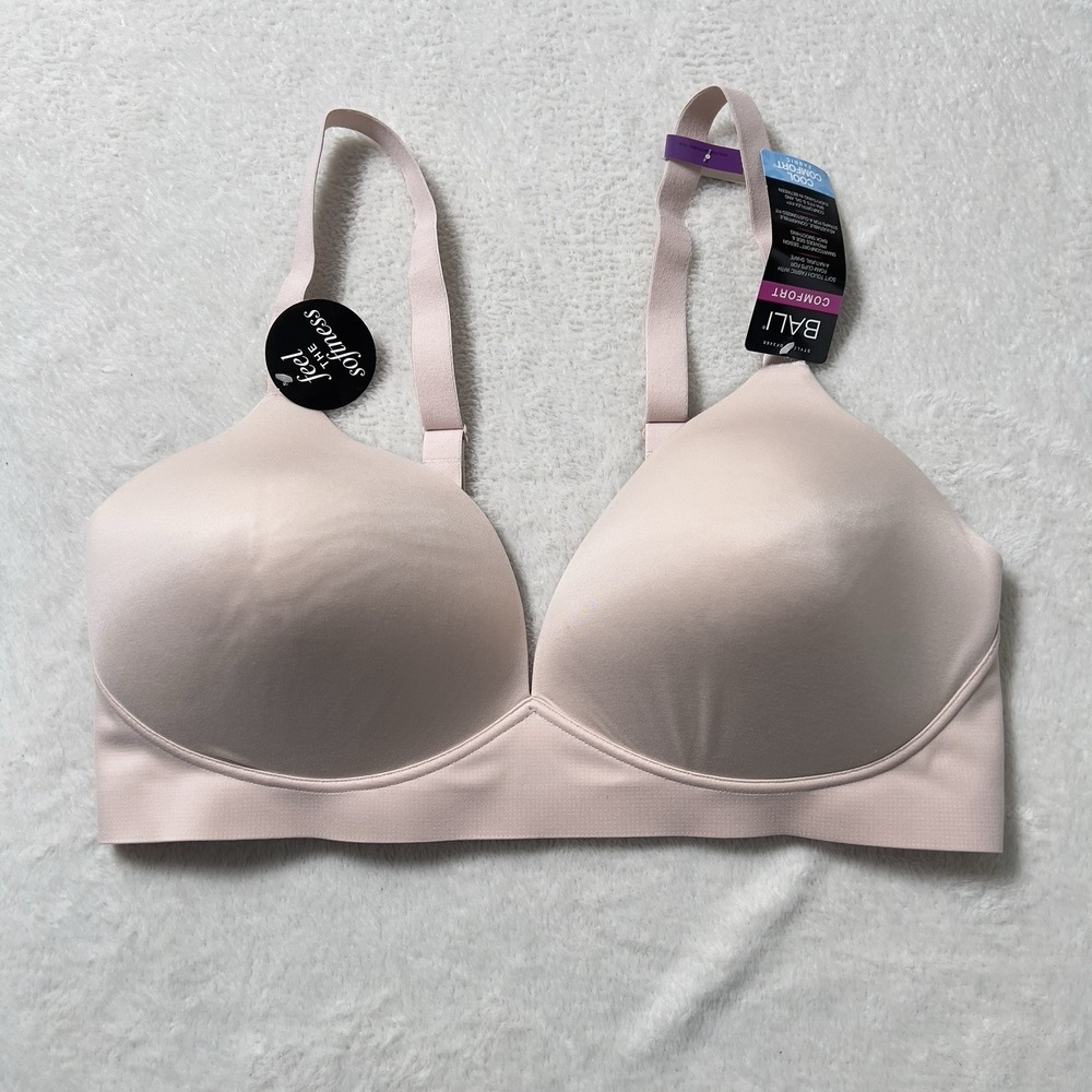 Bali Cool Comfort Revolution Soft Touch Wireless Bra Nude‎ Womens Sz 2XL